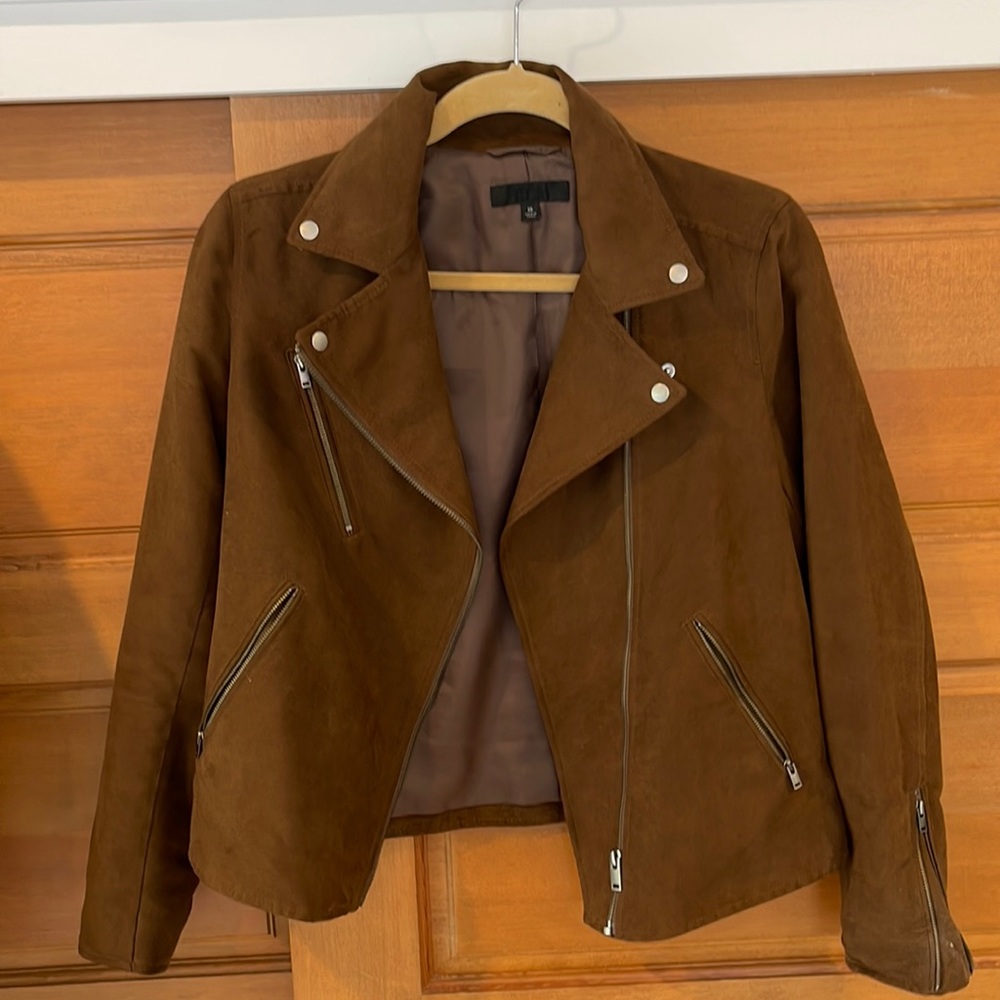 Uniqlo suede moto jacket size XS